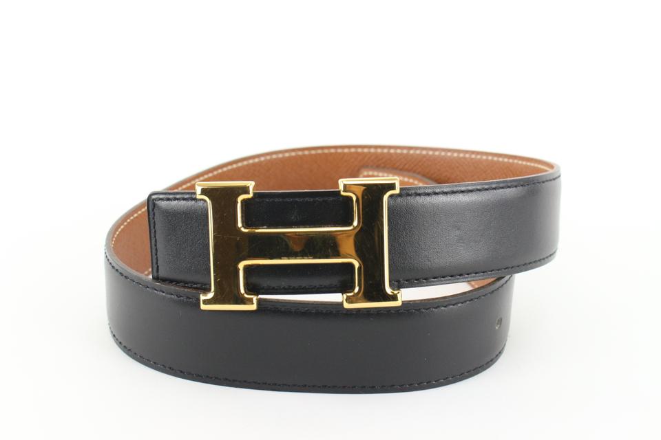 Hermès 32mm Black x Brown Reversible H Logo Belt Kit 97he719s Hermès 32mm Black x Brown Reversible H Logo Belt Kit 97he719s