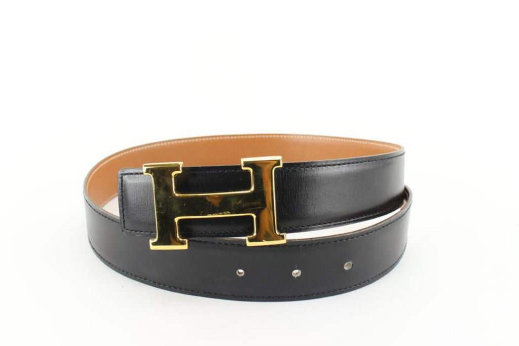 Hermès 32mm Black x Brown Reversible H Logo Belt Kit 93h719s Hermès 32mm Black x Brown Reversible H Logo Belt Kit 93h719s