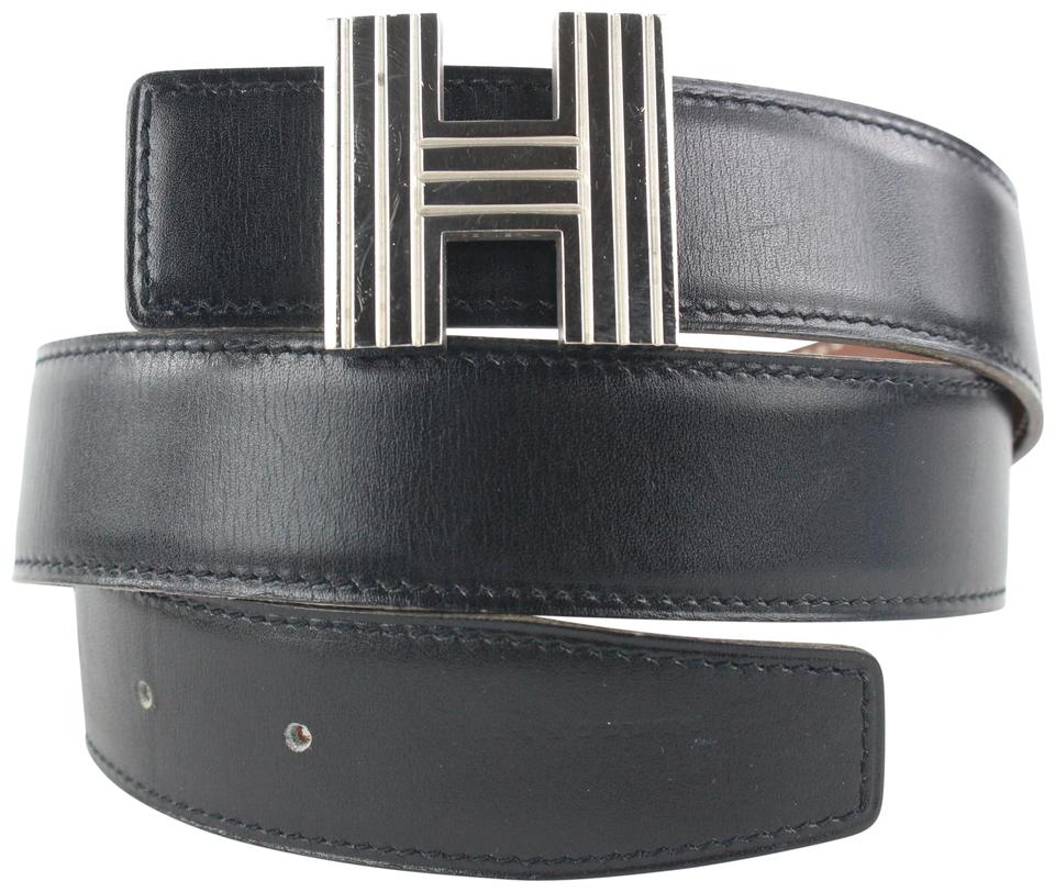 Hermès Black x Silver Reversible Cadena H Belt Kit 863her49 Hermès Black x Silver Reversible Cadena H Belt Kit 863her49