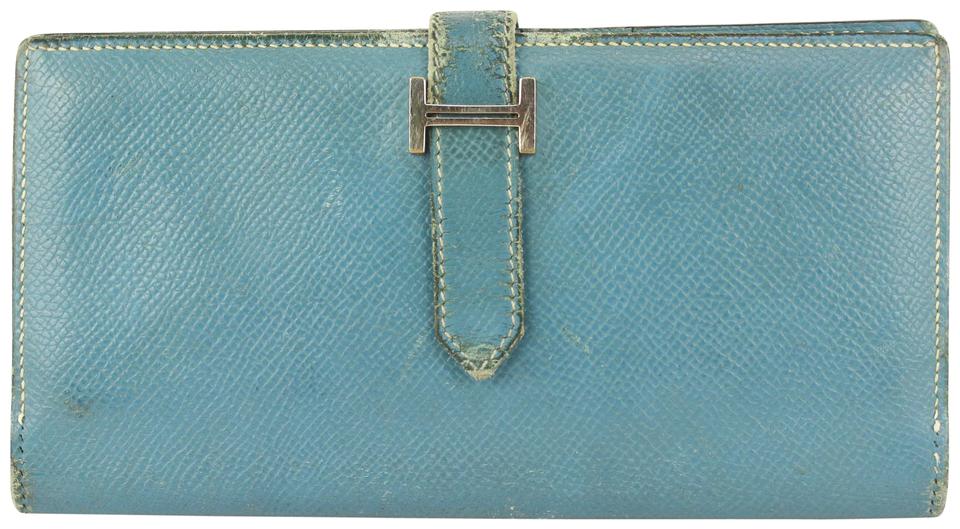 Hermès Blue Jean Bearn Bifold Long Flap 6her721 Hermès Blue Jean Bearn Bifold Long Flap 6her721