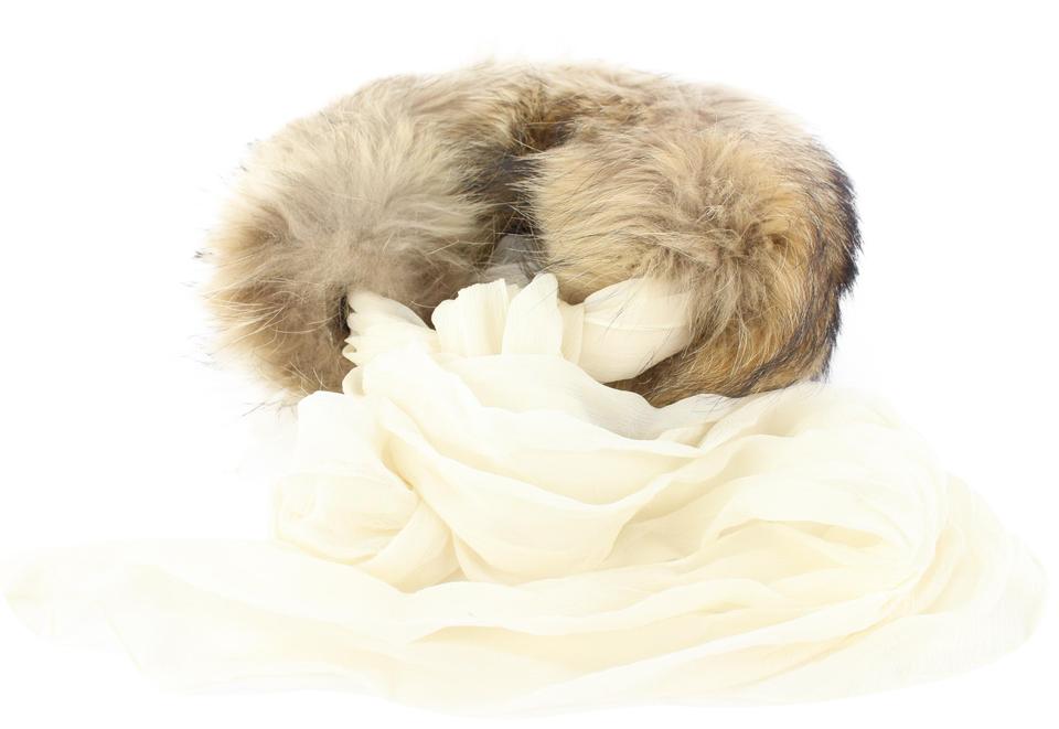 Hermès Raccoon Fur Tie Tippet Scarf Wrap 370her226 Hermès Raccoon Fur Tie Tippet Scarf Wrap 370her226