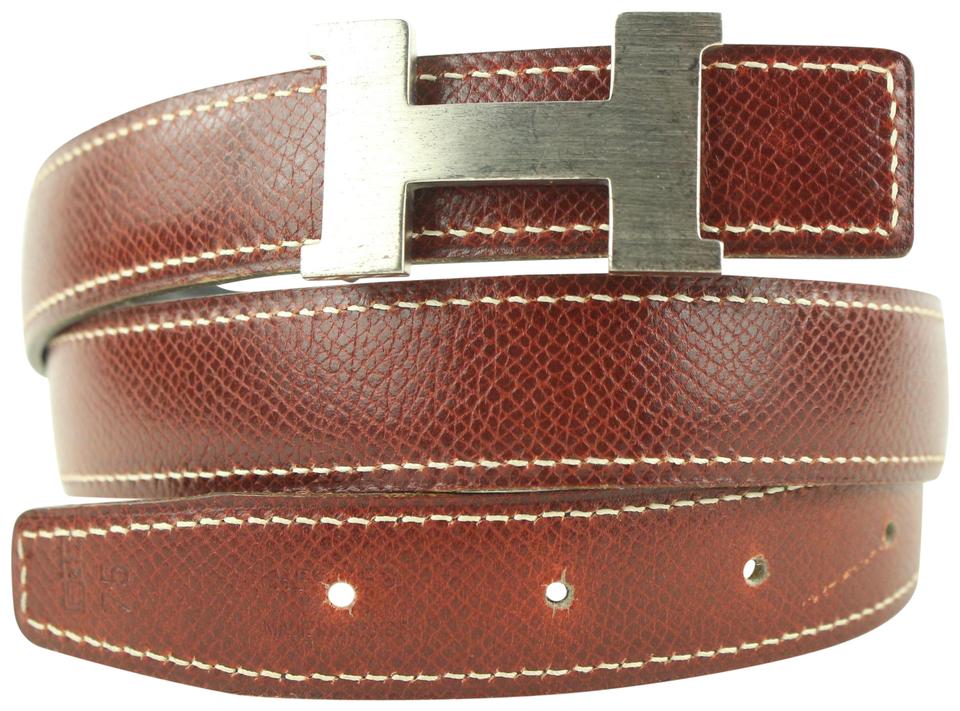 Hermès Burgundy x Black 24mm Reversible H Logo Belt Kit Matte Silver 408h528 Hermès Burgundy x Black 24mm Reversible H Logo Belt Kit Matte Silver 408h528