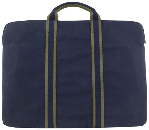 Hermès Navy x Green Stripe Herline Briefcase Attache 23her721