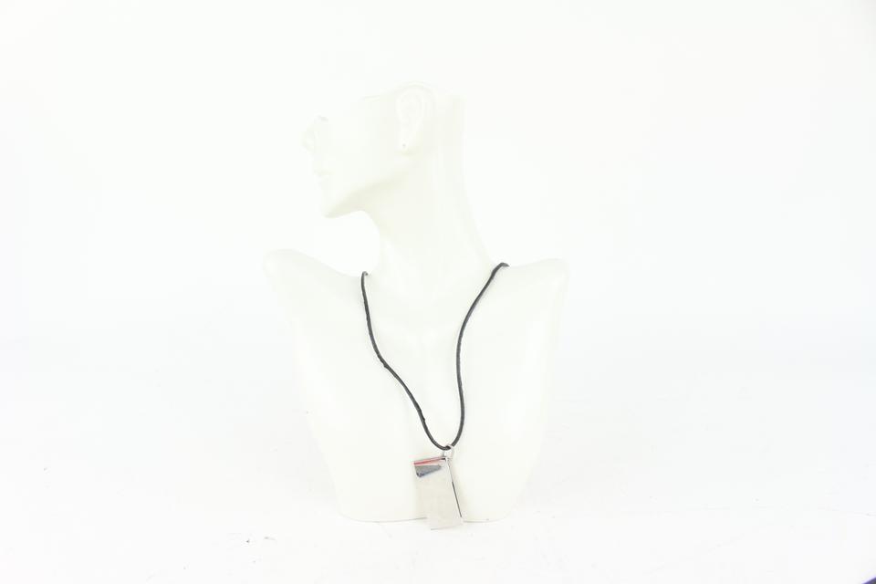 Hermès Black x Silver Pendant Necklace 1018h3 Hermès Black x Silver Pendant Necklace 1018h3