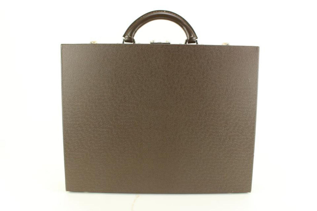 Louis Vuitton Brown Grizzli Taiga Leather President Briefcase Attache Trunk 14lk616s Louis Vuitton Brown Grizzli Taiga Leather President Briefcase Attache Trunk 14lk616s