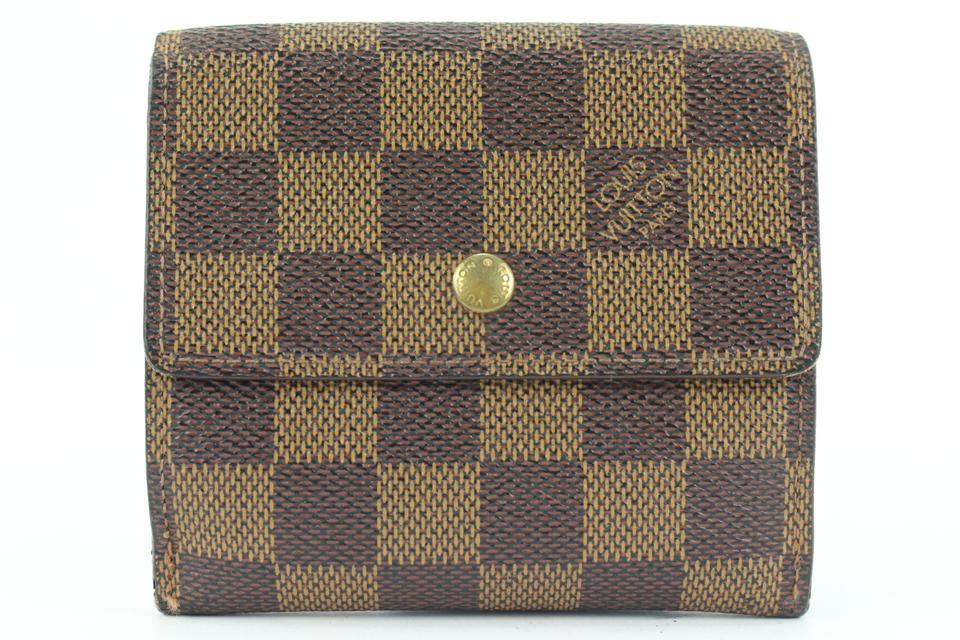 Louis Vuitton Damier Ebene Elise Compact Snap Wallet 366lvs525 Louis Vuitton Damier Ebene Elise Compact Snap Wallet 366lvs525