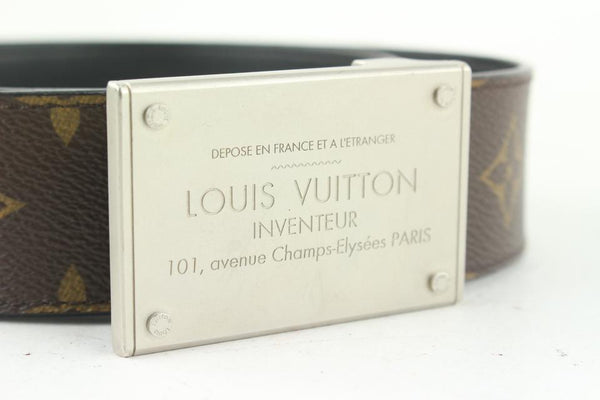 Louis Vuitton 90/36 Black x Silver Outline LV Shadow Belt 52lv218s –  Bagriculture