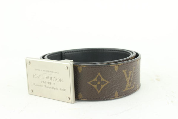 Louis Vuitton 90/36 Black x Silver Outline LV Shadow Belt 52lv218s –  Bagriculture