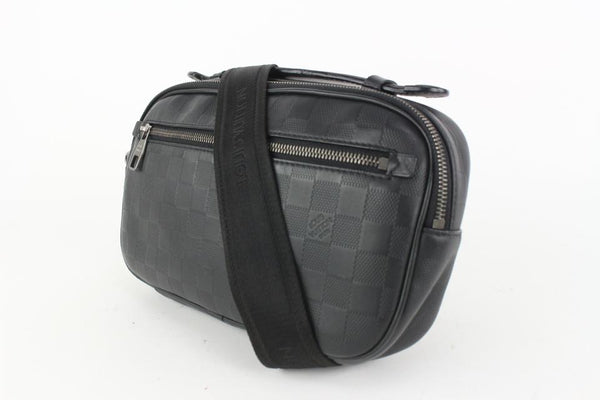 Louis Vuitton Damier Infini Ambler Bum Body Bag N41288 Black Free Shipping