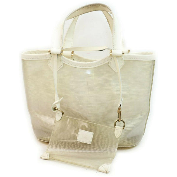 Louis Vuitton See Through Translucent Clear with Pouch 871301 White Epi  Plage Tote, Louis Vuitton