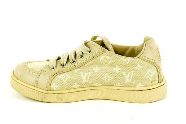 Louis Vuitton Kids Brown Suede Trimmed Monogram Sneakers NEW! VERY RARE!!