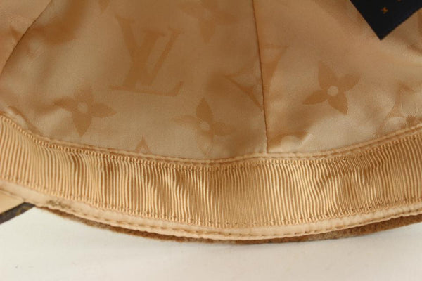 Louis Vuitton Caramel Brown x Beige Cashmere Carry on Cap ou Pas Baseball Cap 123lv2