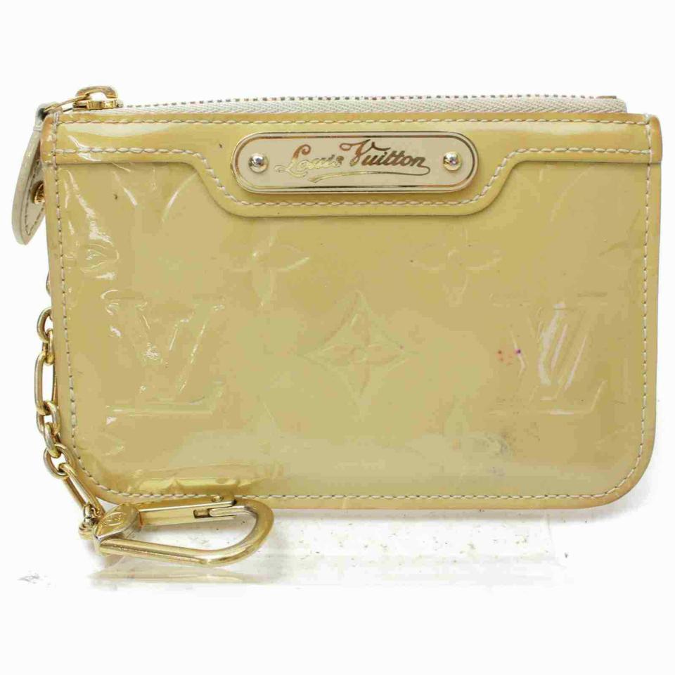 Louis Vuitton Beige Monogram Vernis Pochette Cles Coin Pouch Keychain 860953 Louis Vuitton Beige Monogram Vernis Pochette Cles Coin Pouch Keychain 860953