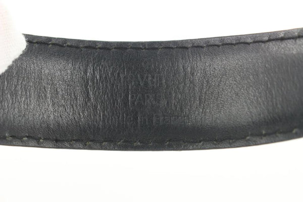 Louis Vuitton Black epi leather silver buckle belt ref.994029 - Joli Closet
