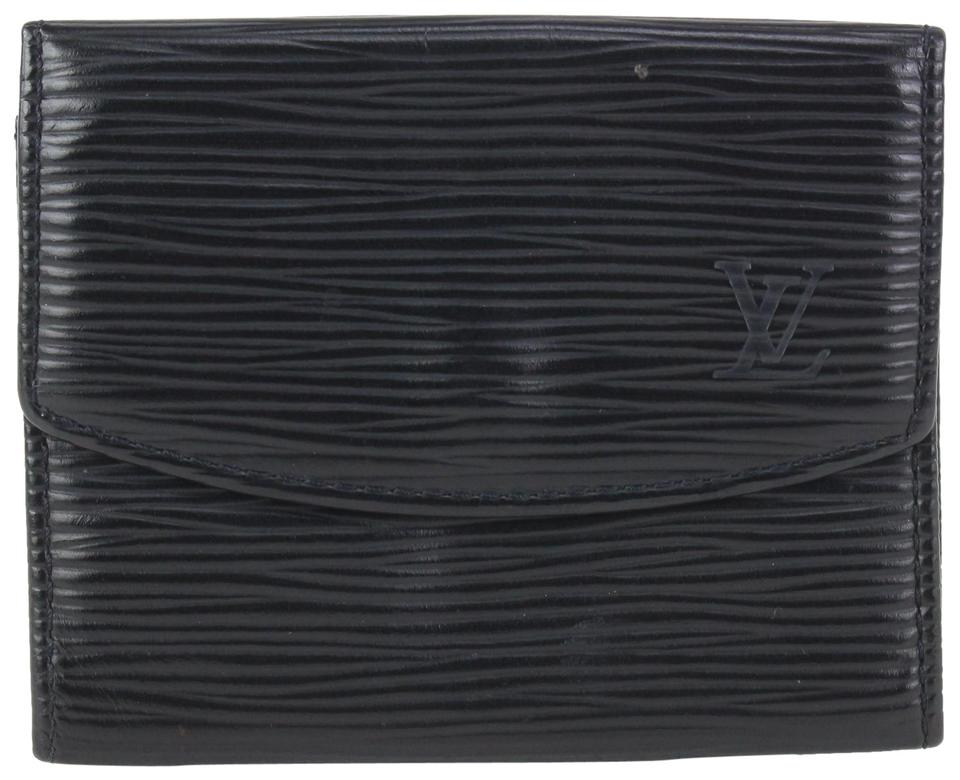 Louis Vuitton Black Epi Leather Noir Coin Purse Change Purse Compact Wallet 826lv81 Louis Vuitton Black Epi Leather Noir Coin Purse Change Purse Compact Wallet 826lv81