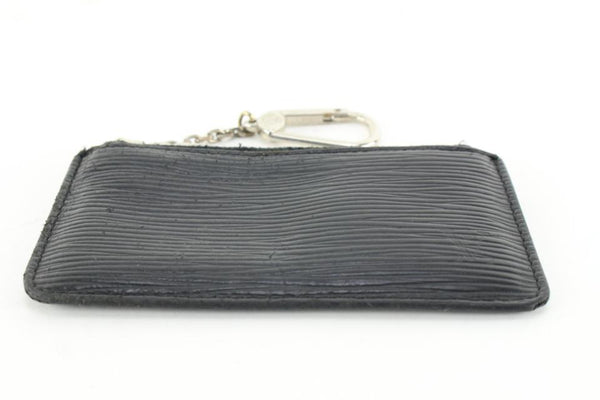 Louis Vuitton Black x Silver Epi Leather Key Pouch Pochette Cles 71lz7 –  Bagriculture