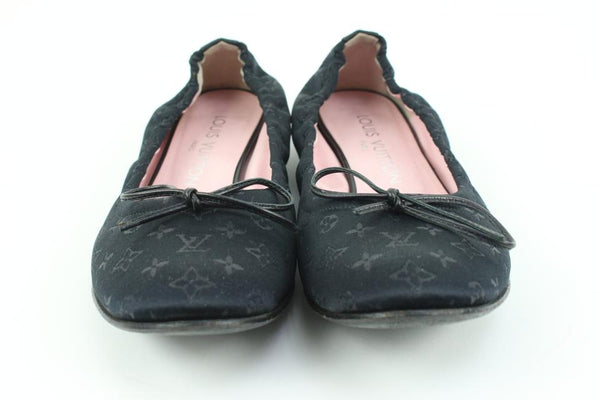 Louis Vuitton LV Monogram Leather Ballet Flats - Black Flats