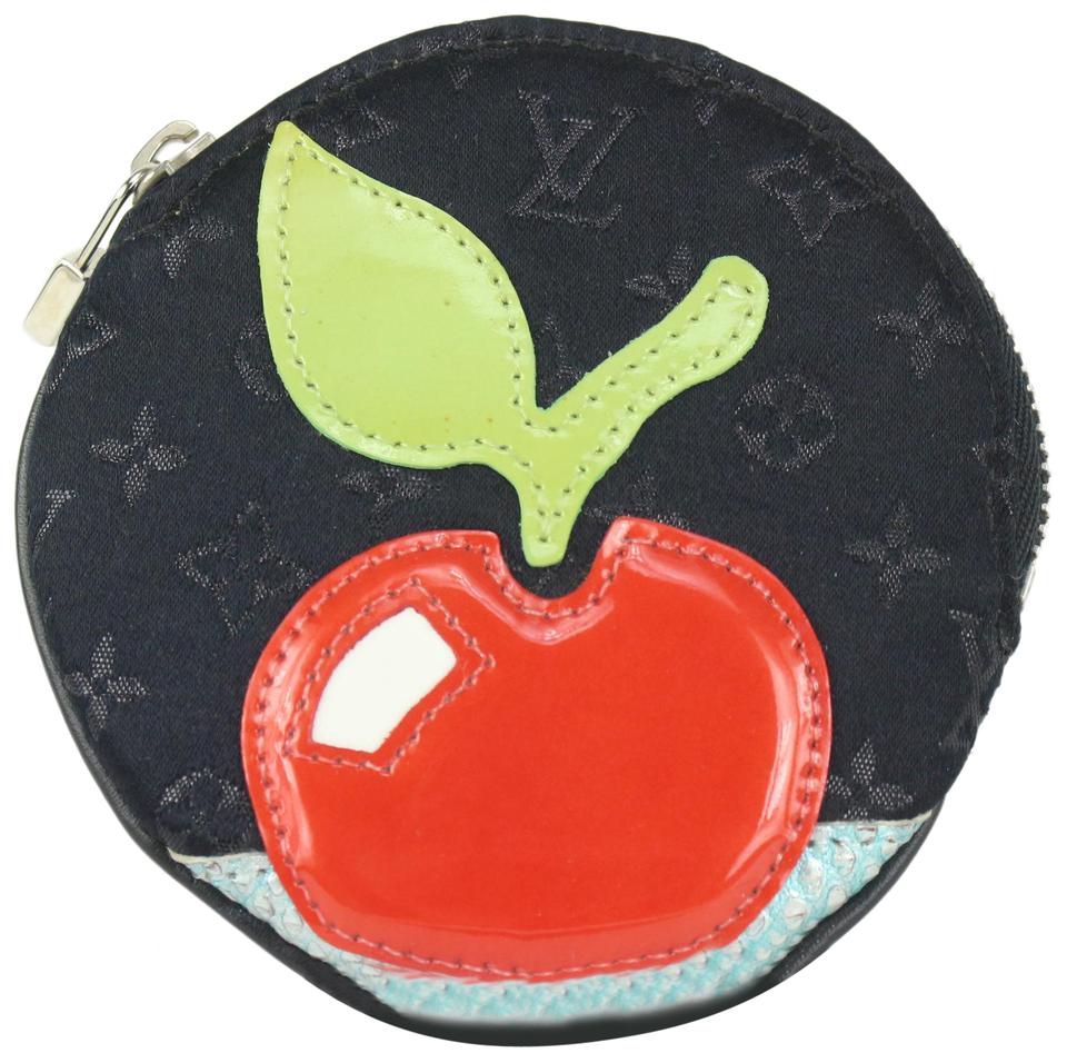 Louis Vuitton Black Monogram Satin Conte De Fees Apple Round Coin Pouch 214lv84 Louis Vuitton Black Monogram Satin Conte De Fees Apple Round Coin Pouch 214lv84