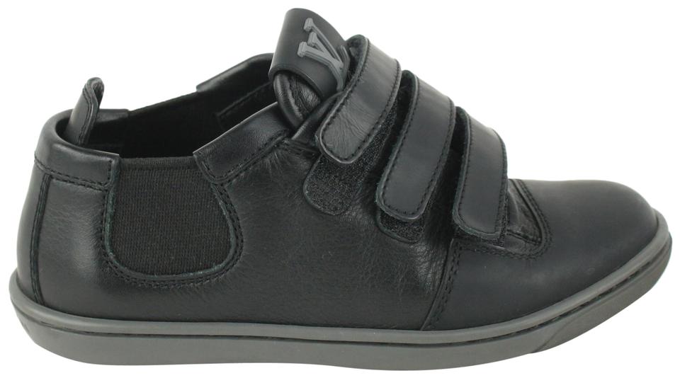 Louis Vuitton Rare Toddler Sz 25 Black Leather Slalom Sneaker 128lv1 Louis Vuitton Rare Toddler Sz 25 Black Leather Slalom Sneaker 128lv1