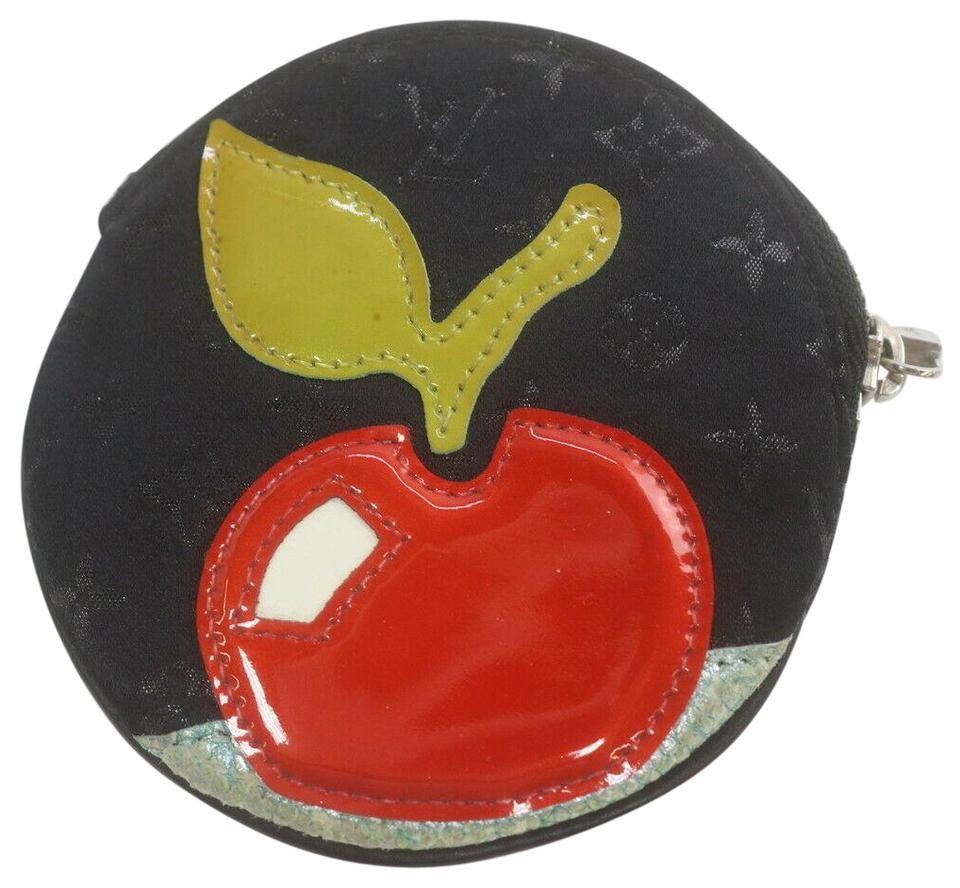 Louis Vuitton Black Satin Monogram Conte de Fees Apple Round Coin Purse 863352 Louis Vuitton Black Satin Monogram Conte de Fees Apple Round Coin Purse 863352