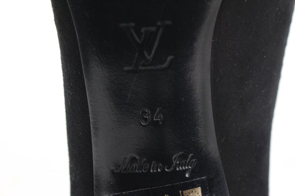 Louis Vuitton Black Suede Stephen Sprouse Rose Kitten Heels - size