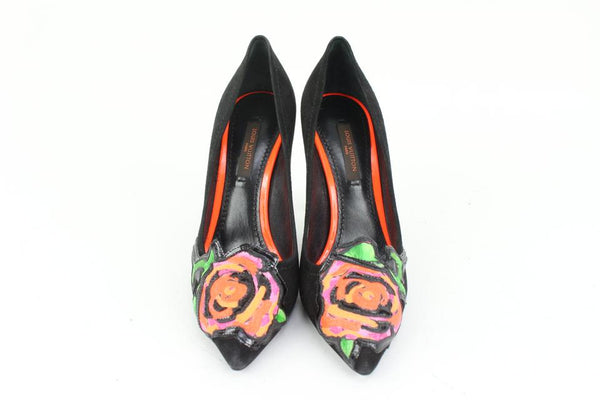 Louis Vuitton Sz 38.5 Stephen Sprouse Roses Patent Hot Pink Pumps Heels  Shoes