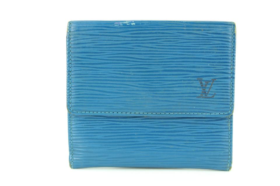 Louis Vuitton Blue Epi Leather Elise Compact Wallet with Box  16LVA1116 Louis Vuitton Blue Epi Leather Elise Compact Wallet with Box  16LVA1116