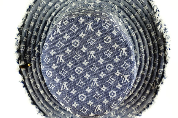 Louis Vuitton Reversible Monogram Denim Bobbygram Bucket Hat Fisherman Cap 8601469S
