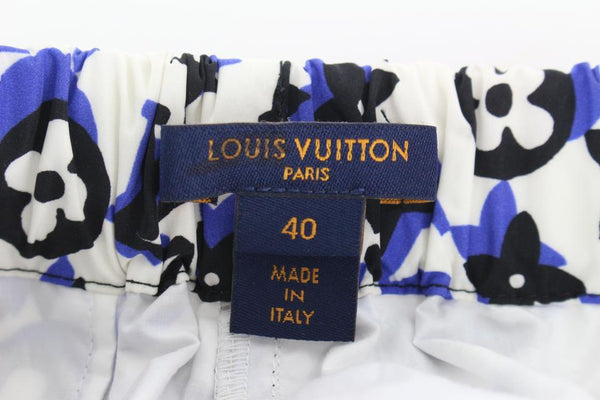 Louis Vuitton Wool and Leather Jogpants Dark Night Blue. Size 3L