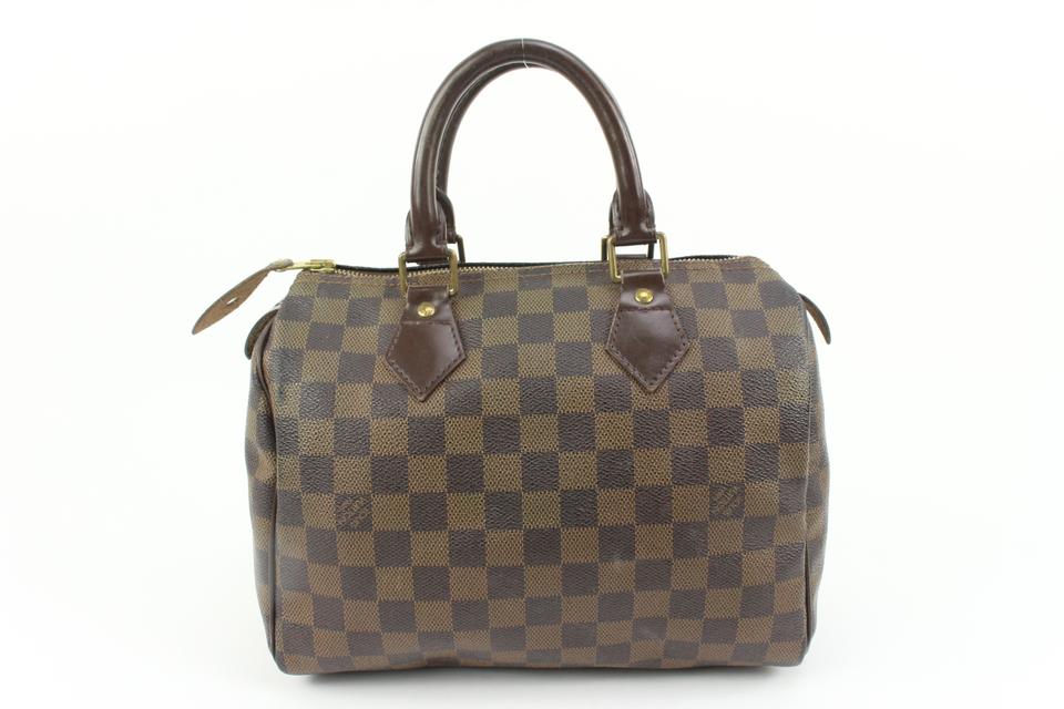 Louis Vuitton Small Damier Ebene Speedy 25 Boston Bag PM 87lv33s Louis Vuitton Small Damier Ebene Speedy 25 Boston Bag PM 87lv33s