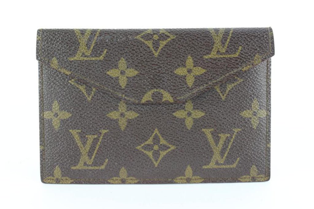 Louis Vuitton Ultra Rare 1980's Card Case Envelope Pouch 62lk825s Louis Vuitton Ultra Rare 1980's Card Case Envelope Pouch 62lk825s