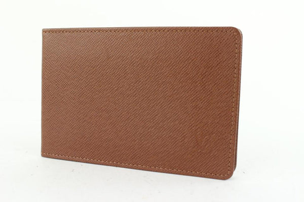 Louis Vuitton Brown Taiga Leather Card Holder ID Wallet case
