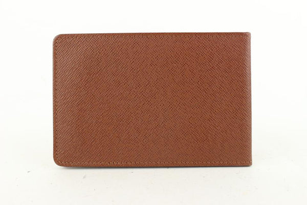Authentic Louis Vuitton Brown Taiga Leather Picture ID/Card Holder