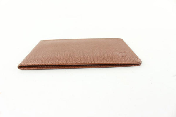 Louis Vuitton Brown Taiga Leather Card Holder ID Cas Wallet