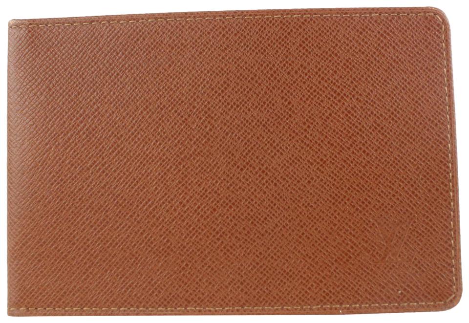 Louis Vuitton Brown Taiga Leather Card Holder ID Wallet case 511lvs68 Louis Vuitton Brown Taiga Leather Card Holder ID Wallet case 511lvs68