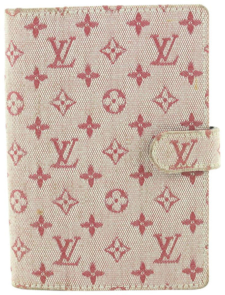 Louis Vuitton Olive Grey Mini Lin Monogram Small Ring Agenda PM Diary Cover 146lv729
