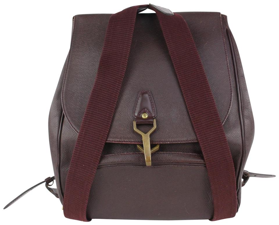 Louis Vuitton Burgundy Taiga Leather Cassiar Backpack 1015lv42 Louis Vuitton Burgundy Taiga Leather Cassiar Backpack 1015lv42