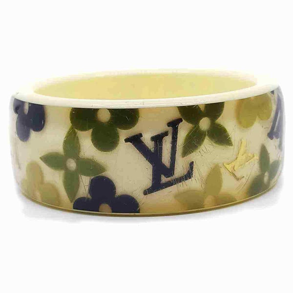 Louis Vuitton Inclusion Bracelet, LV Logo, Gold Confetti Lucite