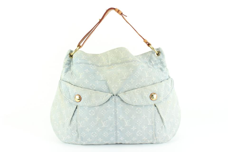 Louis Vuitton Light Blue Monogram Denim  Daily GM Hobo Bag 27lk53s Louis Vuitton Light Blue Monogram Denim  Daily GM Hobo Bag 27lk53s