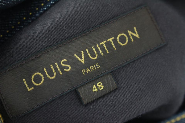Louis Vuitton Herren Größe 38 US Dunkel Rinse Denim Fleur LV Logo Jeans  118lv43