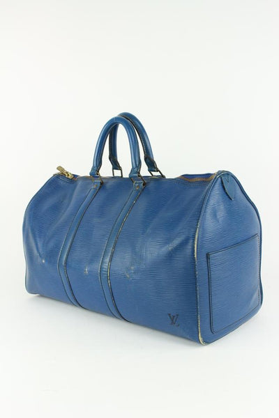 LOUIS VUITTON Boston bag M42975 Keepall 45 Epi Leather blue mens