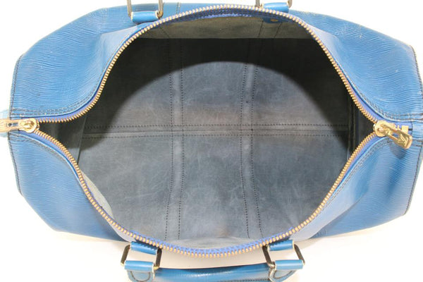 Louis Vuitton Blue Epi Leather Toledo Keepall 45 Boston Duffle Bag 820lv1