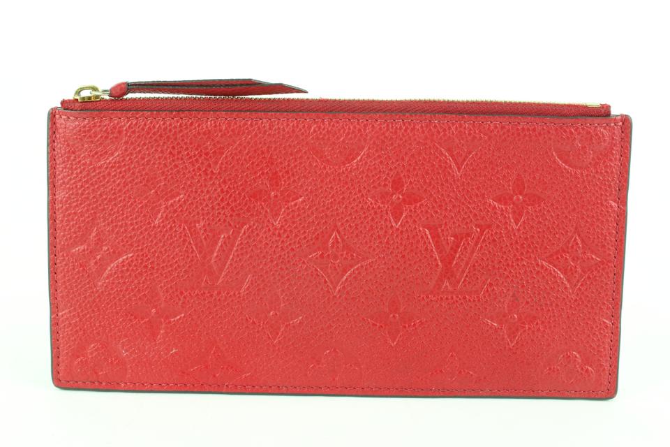Louis Vuitton Red Leather Monogram Empreinte Felicie Zip Pouch Insert Case 112lv37 Louis Vuitton Red Leather Monogram Empreinte Felicie Zip Pouch Insert Case 112lv37