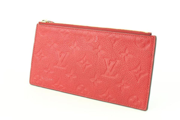 Louis Vuitton Red Leather Monogram Empreinte Felicie Zip Pouch Insert Case