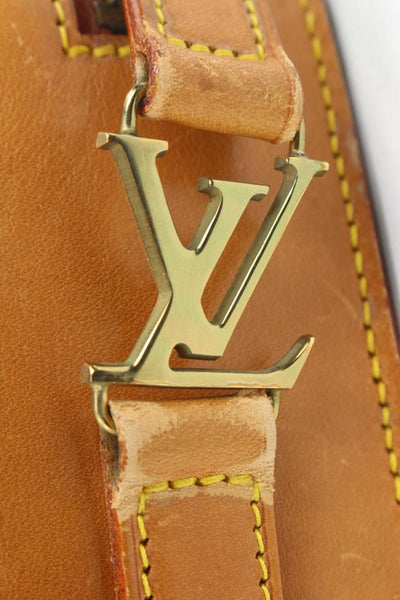 Louis Vuitton Vintage Brown monogram Canvas and Natural Leather