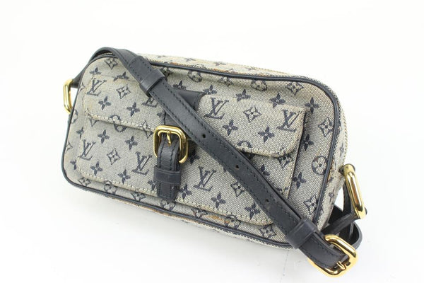 Louis Vuitton Navy x Grey Monogram Mini Lin Juliette MM Crossbody Leather  ref.355485 - Joli Closet