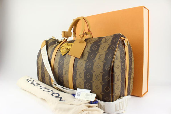 Louis Vuitton x Nigo LV2 Reverse Monogram Stripe Keepall Bandoulière -  Brown Luggage and Travel, Handbags - LOU583999