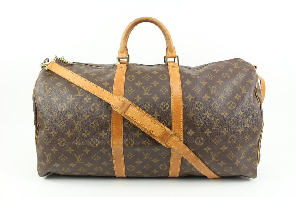 Louis Vuitton Monogram Keepall Bandouliere 55 Boston Duffle Bag 81lz422s Louis Vuitton Monogram Keepall Bandouliere 55 Boston Duffle Bag 81lz422s