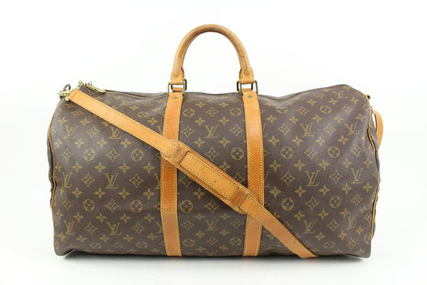 Brown Louis Vuitton Monogram Keepall 55 Travel Bag