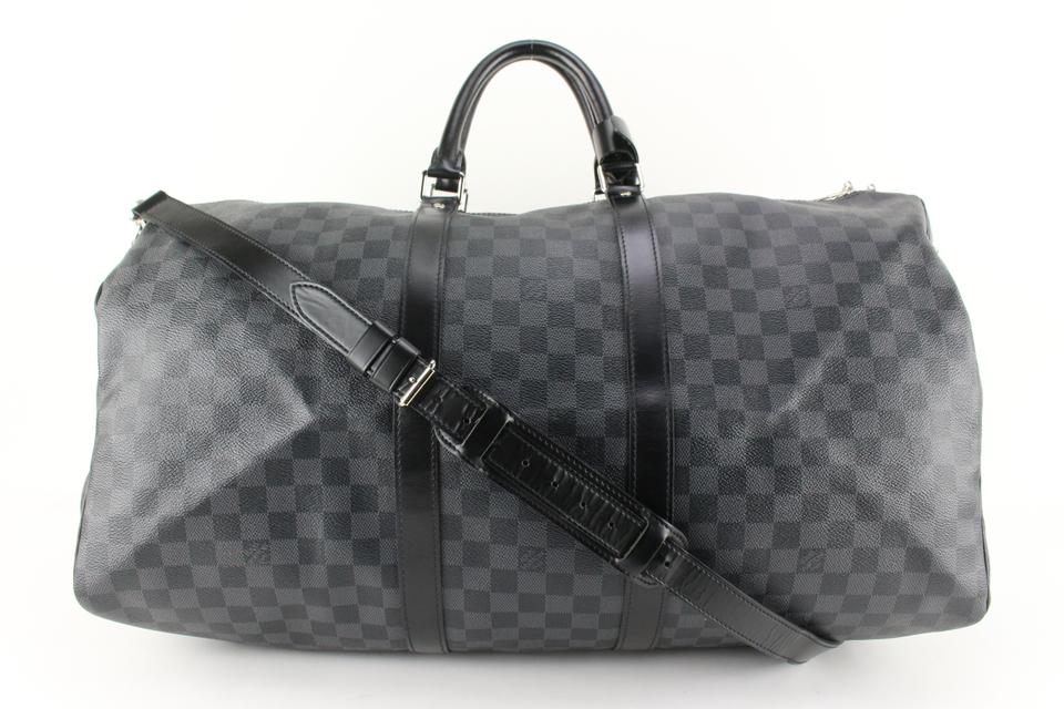 Louis Vuitton Damier Graphite Keepall Bandouliere 55 Duffle with Strap 9lk822s Louis Vuitton Damier Graphite Keepall Bandouliere 55 Duffle with Strap 9lk822s